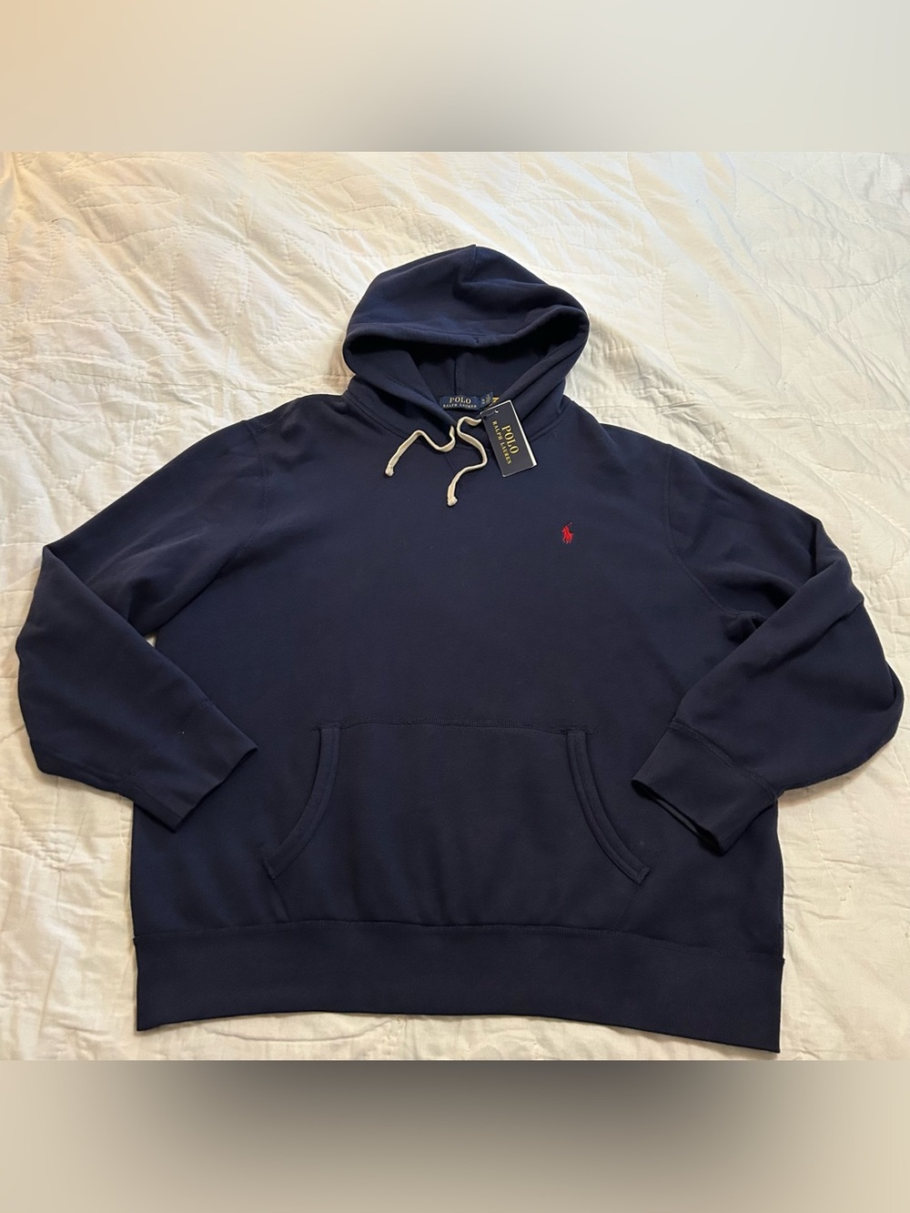 Polo Ralph Lauren hoodie with red logo pony, navy blue, size: XL NWT